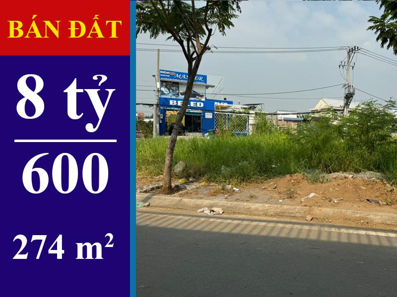 BÁN ĐÁT 2 MẶT TIỀN ĐƯỜNG ĐÀO SƯ TÍCH, NHÀ BÈ. DT: 274 M2. GIÁ 8 TỶ 600