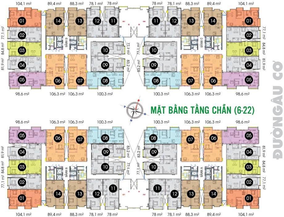 Cần bán gấp chung cư Oriental Plaza Âu Cơ, Tân Phú, DT 78.1m2, 2PN, giá 2.62 tỷ