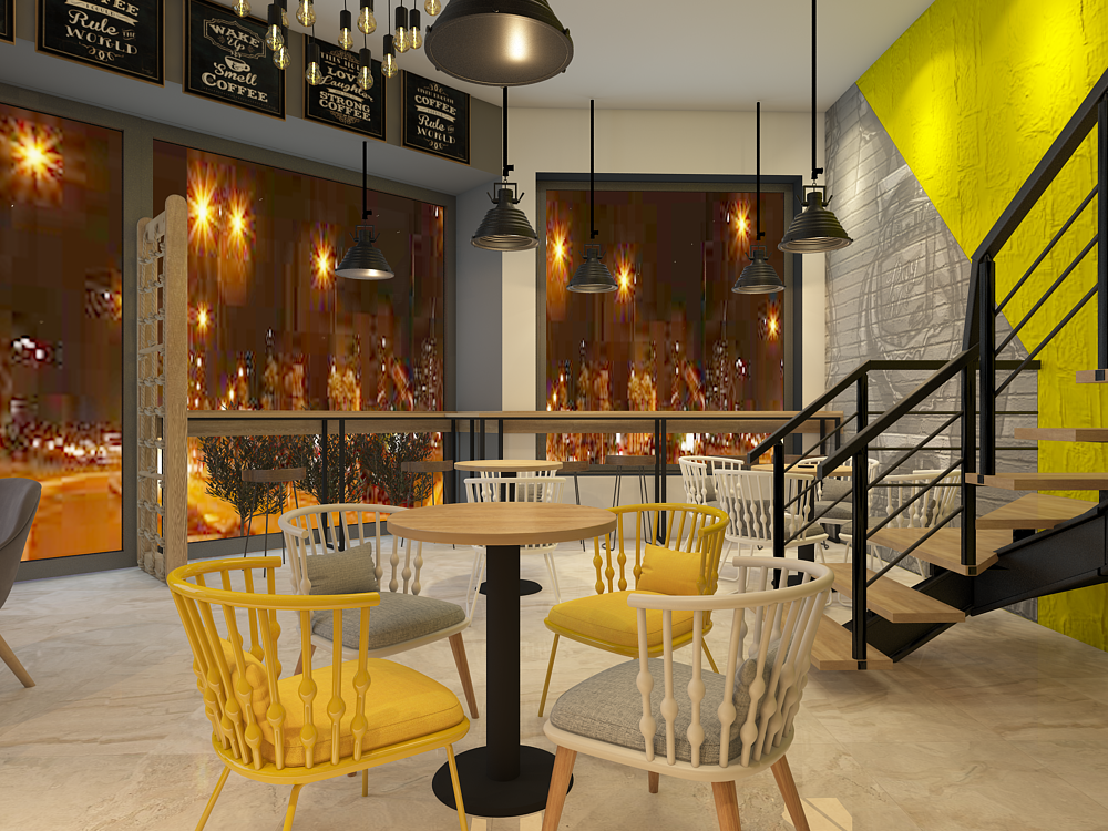 Thiết kế nội thất quán trà sữa - cafe phong cách HIỆN ĐẠI - VINTAGE !